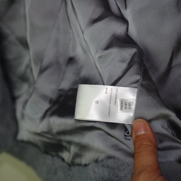 SOLD_____NEW Free People Kate Faux Fur Coat Slate Grey Med - Picture 6 of 7